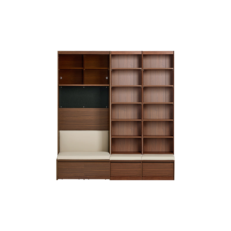 Watson 60cm/80cm Bookcase Modular Display Shelf & Storage With Cabinet/Lighting Walnut Color