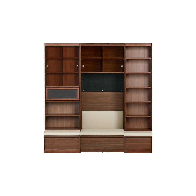 Watson 60cm/80cm Bookcase Modular Display Shelf & Storage With Cabinet/Lighting Walnut Color