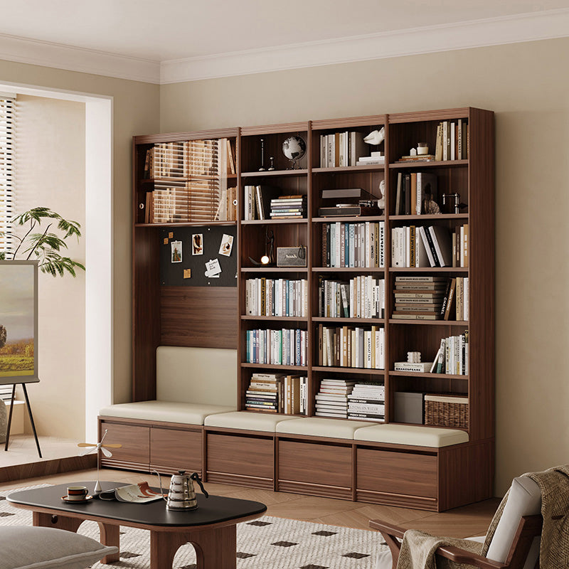 Watson 60cm/80cm Bookcase Modular Display Shelf & Storage With Cabinet/Lighting Walnut Color
