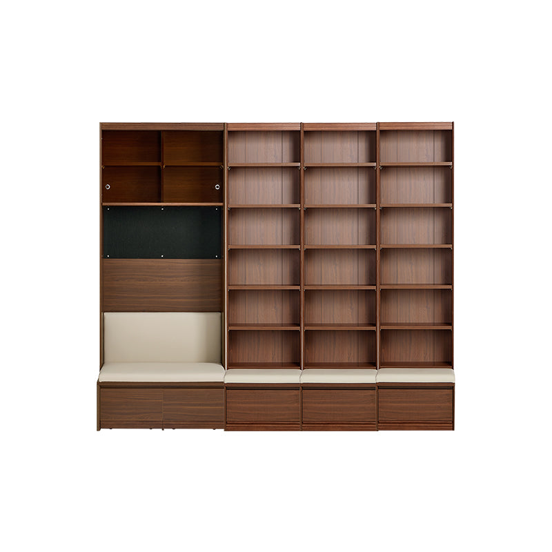 Watson 60cm/80cm Bookcase Modular Display Shelf & Storage With Cabinet/Lighting Walnut Color
