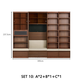 Watson 60cm/80cm Bookcase Modular Display Shelf & Storage With Cabinet/Lighting Walnut Color