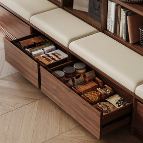 Watson 60cm/80cm Bookcase Modular Display Shelf & Storage With Cabinet/Lighting Walnut Color