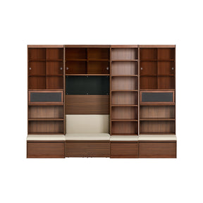 Watson 60cm/80cm Bookcase Modular Display Shelf & Storage With Cabinet/Lighting Walnut Color