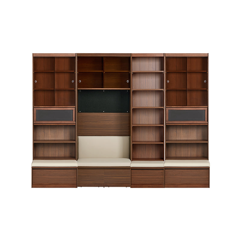 Watson 60cm/80cm Bookcase Modular Display Shelf & Storage With Cabinet/Lighting Walnut Color