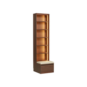 Watson 60cm/80cm Bookcase Modular Display Shelf & Storage With Cabinet/Lighting Walnut Color