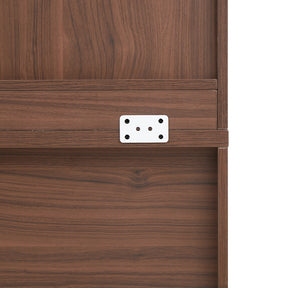 Watson 60cm/80cm Bookcase Modular Display Shelf & Storage With Cabinet/Lighting Walnut Color