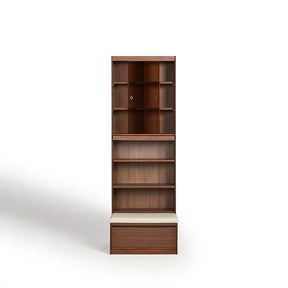 Watson 60cm/80cm Bookcase Modular Display Shelf & Storage With Cabinet/Lighting Walnut Color