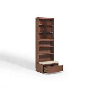 Watson 60cm/80cm Bookcase Modular Display Shelf & Storage With Cabinet/Lighting Walnut Color