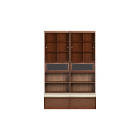 Watson 60cm/80cm Bookcase Modular Display Shelf & Storage With Cabinet/Lighting Walnut Color