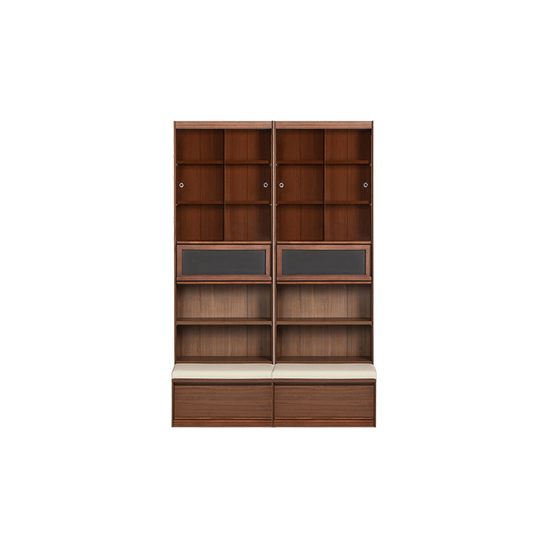 Watson 60cm/80cm Bookcase Modular Display Shelf & Storage With Cabinet/Lighting Walnut Color
