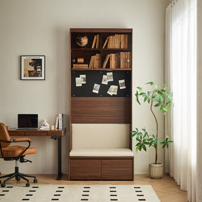 Watson 60cm/80cm Bookcase Modular Display Shelf & Storage With Cabinet/Lighting Walnut Color