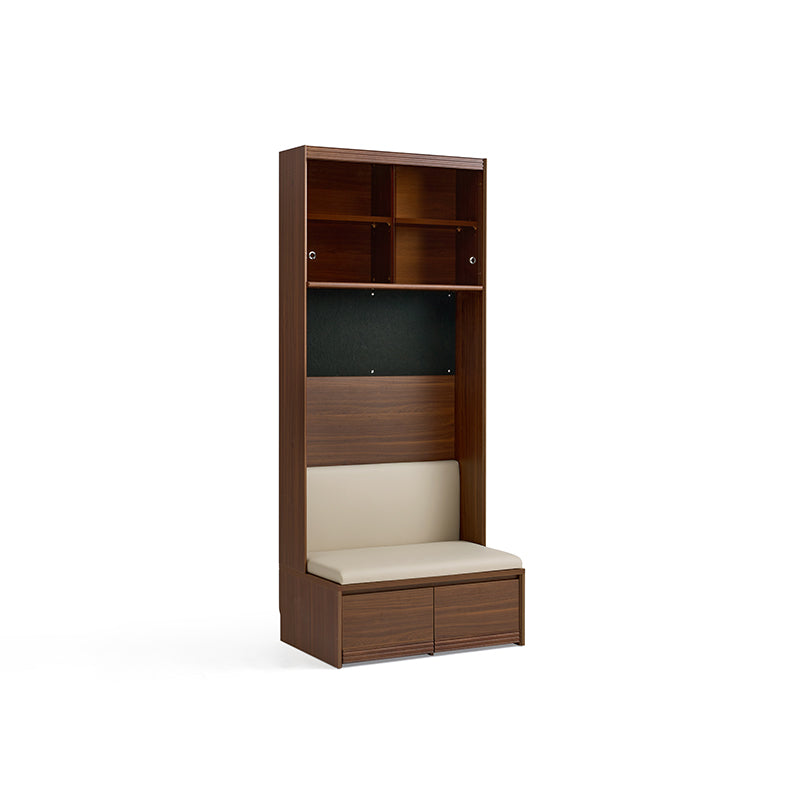 Watson 60cm/80cm Bookcase Modular Display Shelf & Storage With Cabinet/Lighting Walnut Color