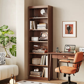 Watson 60cm/80cm Bookcase Modular Display Shelf & Storage With Lighting Walnut Color