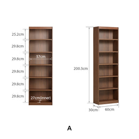 Watson 60cm/80cm Bookcase Modular Display Shelf & Storage With Lighting Walnut Color