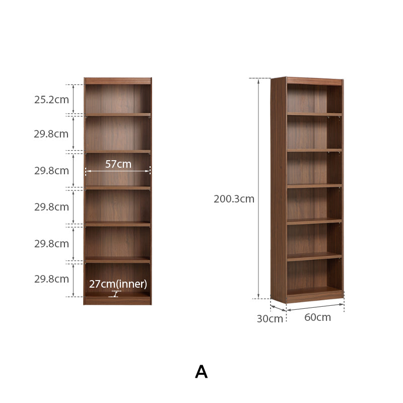 Watson 60cm/80cm Bookcase Modular Display Shelf & Storage With Lighting Walnut Color