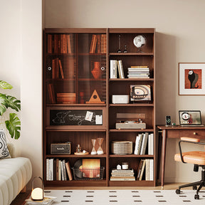 Watson 60cm/80cm Bookcase Modular Display Shelf & Storage With Lighting Walnut Color
