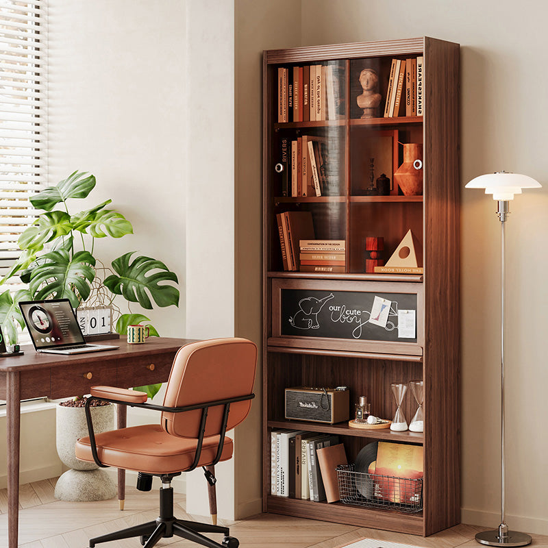 Watson 60cm/80cm Bookcase Modular Display Shelf & Storage With Lighting Walnut Color