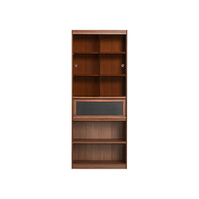 Watson 60cm/80cm Bookcase Modular Display Shelf & Storage With Lighting Walnut Color