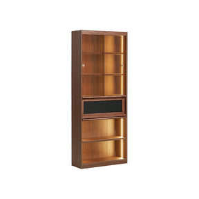 Watson 60cm/80cm Bookcase Modular Display Shelf & Storage With Lighting Walnut Color