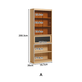 Roger Bookcase Modular Display Shelf & Storage Multiple Size Natural Wood Color