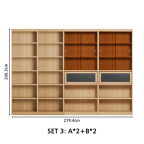 Roger Bookcase Modular Display Shelf & Storage Multiple Size Natural Wood Color