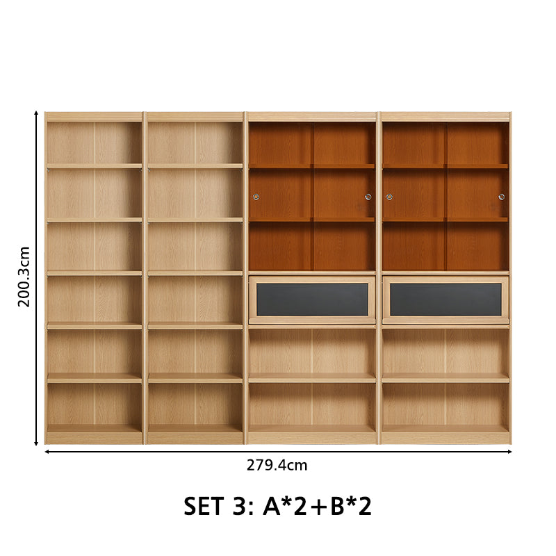 Roger Bookcase Modular Display Shelf & Storage Multiple Size Natural Wood Color