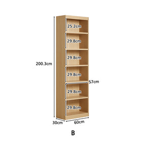 Roger Bookcase Modular Display Shelf & Storage Multiple Size Natural Wood Color