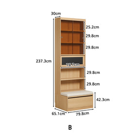 Ronald Bookcase Modular Display Shelf & Storage Multiple Size Natural Wood Color