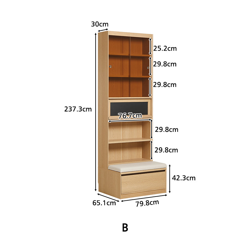 Ronald Bookcase Modular Display Shelf & Storage Multiple Size Natural Wood Color