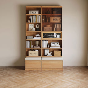 Ronald Bookcase Modular Display Shelf & Storage Multiple Size Natural Wood Color