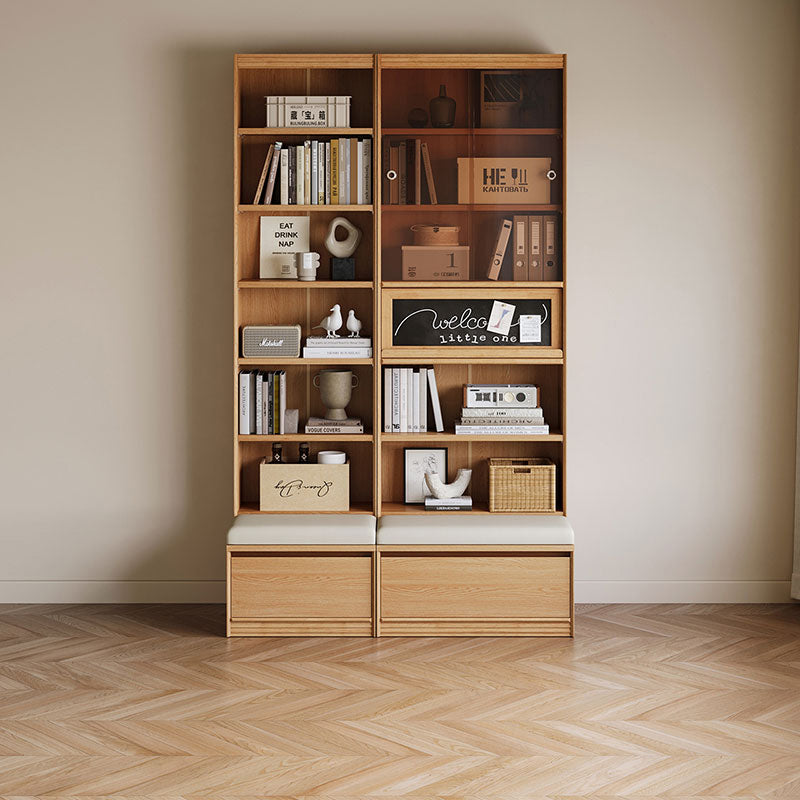 Ronald Bookcase Modular Display Shelf & Storage Multiple Size Natural Wood Color