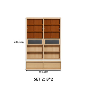 Ronald Bookcase Modular Display Shelf & Storage Multiple Size Natural Wood Color