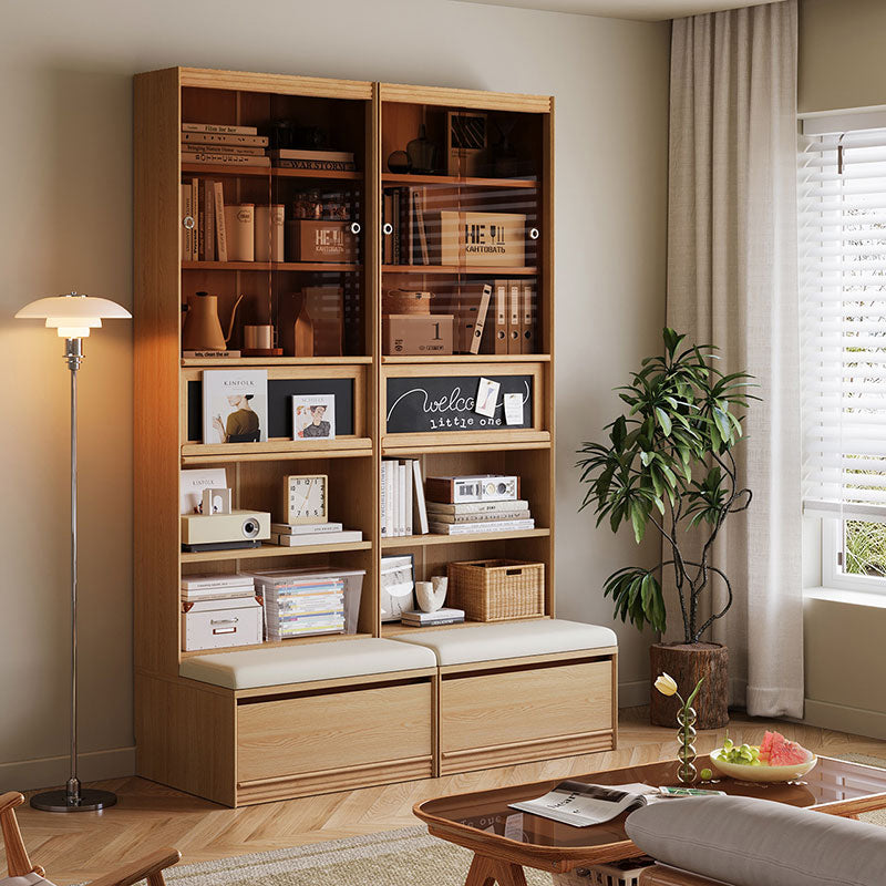 Ronald Bookcase Modular Display Shelf & Storage Multiple Size Natural Wood Color