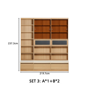 Ronald Bookcase Modular Display Shelf & Storage Multiple Size Natural Wood Color