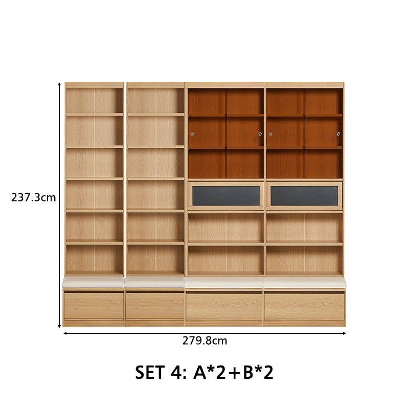 Ronald Bookcase Modular Display Shelf & Storage Multiple Size Natural Wood Color