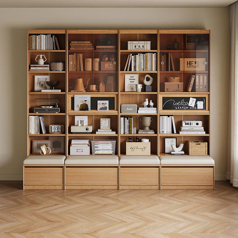 Ronald Bookcase Modular Display Shelf & Storage Multiple Size Natural Wood Color