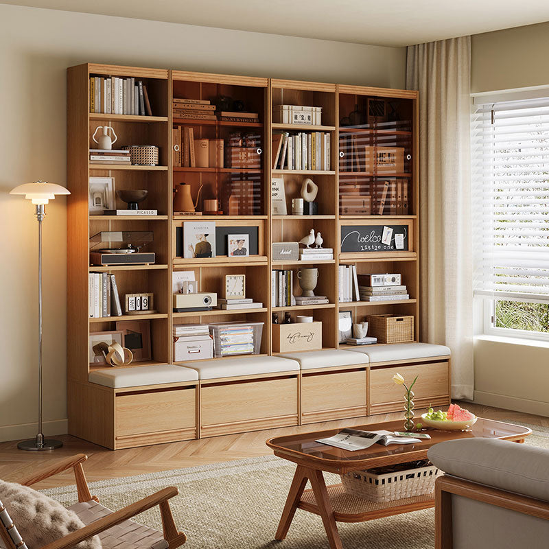 Ronald Bookcase Modular Display Shelf & Storage Multiple Size Natural Wood Color