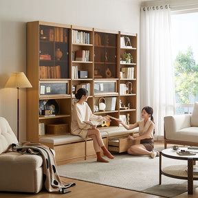 Ronald Bookcase Modular Display Shelf & Storage Multiple Size Natural Wood Color