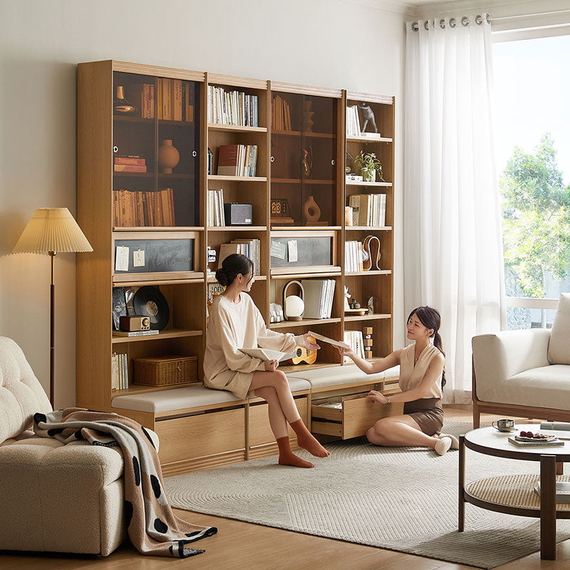 Ronald Bookcase Modular Display Shelf & Storage Multiple Size Natural Wood Color