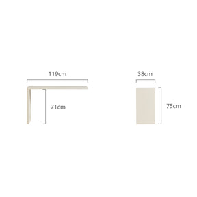 Jenna Bookcase/Bookshelf with Study Desk/Chair Study Set Cream White