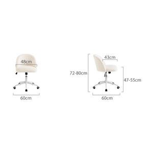 Jenna Bookcase/Bookshelf with Study Desk/Chair Study Set Cream White