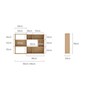 Callan Classic Design Expandable Corner Bookcase Display Shelf & Storage
