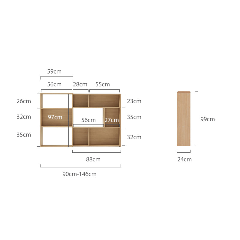 Callan Classic Design Expandable Corner Bookcase Display Shelf & Storage