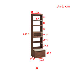 Edwin Bookcase Modular Display Shelf & Storage With Seat Multiple Size/Color