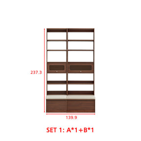 Edwin Bookcase Modular Display Shelf & Storage With Seat Multiple Size/Color