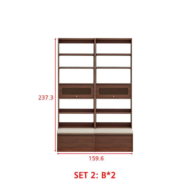 Edwin Bookcase Modular Display Shelf & Storage With Seat Multiple Size/Color