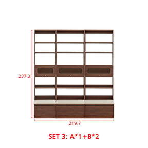 Edwin Bookcase Modular Display Shelf & Storage With Seat Multiple Size/Color