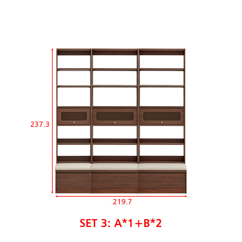 Edwin Bookcase Modular Display Shelf & Storage With Seat Multiple Size/Color