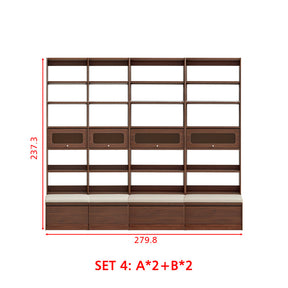 Edwin Bookcase Modular Display Shelf & Storage With Seat Multiple Size/Color