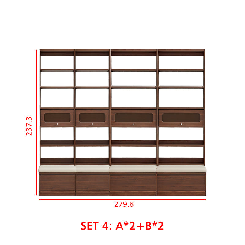 Edwin Bookcase Modular Display Shelf & Storage With Seat Multiple Size/Color